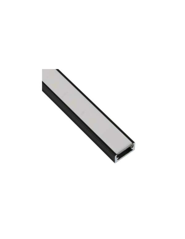 Profilé alu plat noir pour bande LED (Profilé aluminium pour rubans LED / Ruban LED et Bande LED)