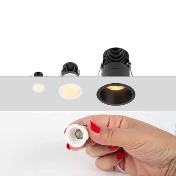 Mini spot 7W ou 10W noir 3000K à encastrer – Image 3