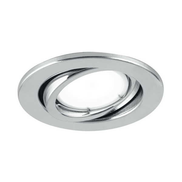 INTEC Kit de 3 downlights MATRIX orientables en métal chromé avec ampoules GU LED incluses 6W 3000K (lumière chaude) x 8,5 cm (Kit de 3 spots encastrés / Éclairage intérieur LED)