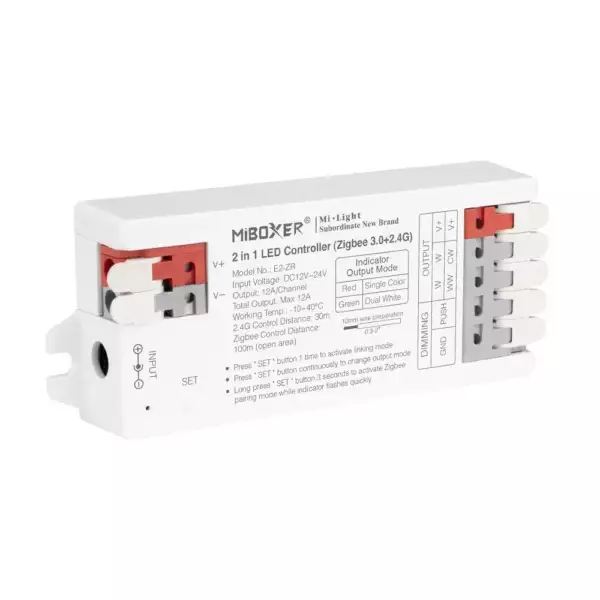 MIBOXER Contrôleur LED 2 en 1 blanc et dual white (ZigBee 3.0 + 2.4G) (Contrôleurs bandes LED / Ruban LED et Bande LED)