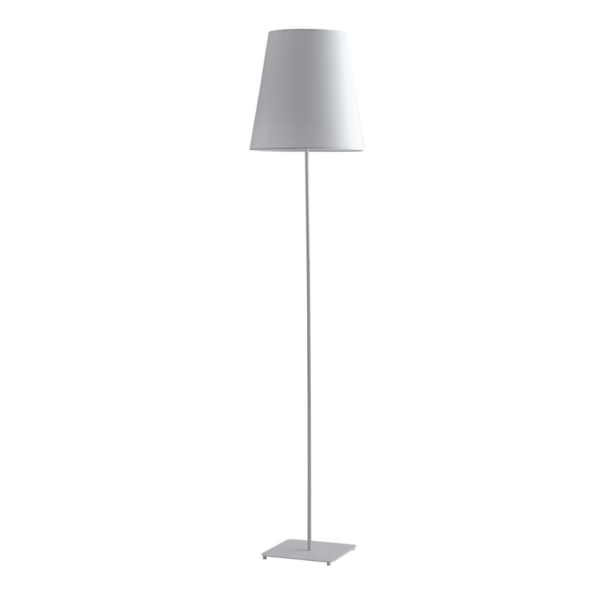 LUCE AMBIENTE E DESIGN Lampadaire Elvis en métal blanc avec abat-jour en tissu 155 cm (Lampadaires / Éclairage décoratif)