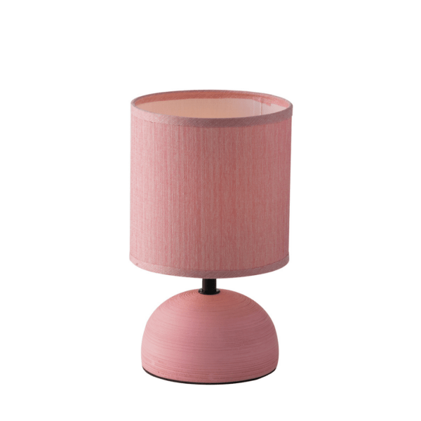 LUCE AMBIENTE E DESIGN Lampe de table FURORE en céramique rose avec abat-jour en tissu (Lampes de table / Éclairage décoratif)