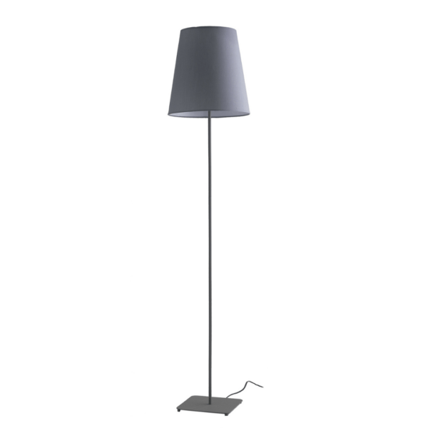 LUCE AMBIENTE E DESIGN Lampadaire ELVIS en métal gris avec abat-jour en tissu 155 cm (Lampadaires / Éclairage décoratif)