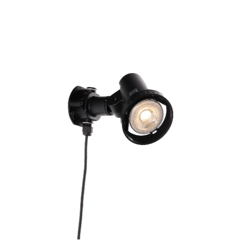 INTEC Applique murale LED GRUBB noire 7W 4000K (lumière naturelle) avec piquet inclus pour utilisation comme projecteur IP44 (Projecteur LED / Éclairage extérieur LED)