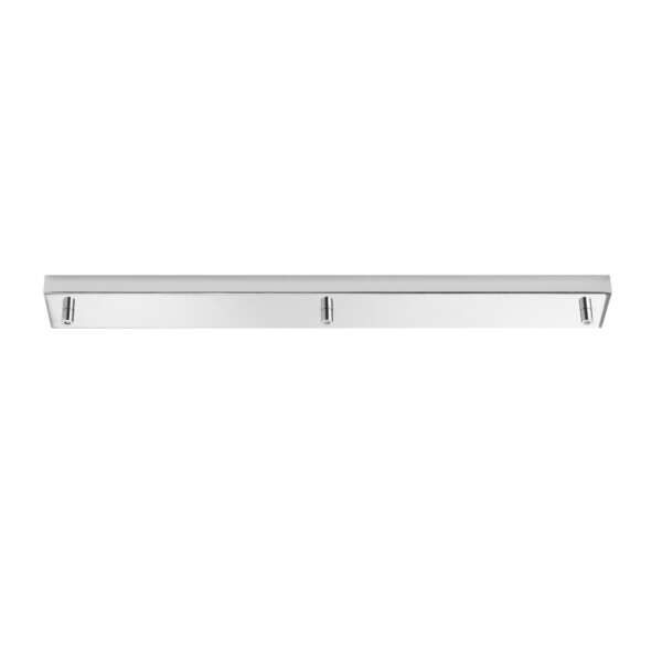 LUCE AMBIENTE E DESIGN Rosace de plafond rectangulaire pour suspension PIREX à trois lumières en métal chromé 65 x 8 cm (Rosace PIREX / Produits divers)
