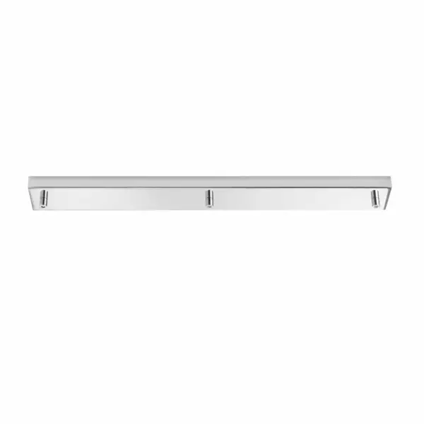LUCE AMBIENTE E DESIGN Rosace de plafond rectangulaire pour suspension PIREX à trois lumières en métal chromé 65 x 8 cm (Rosace PIREX / Produits divers)
