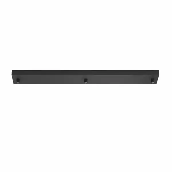 LUCE AMBIENTE E DESIGN Rosace de plafond rectangulaire pour suspension PIREX à trois lumières en métal noir 65 x 8 cm (Rosace PIREX / Produits divers)