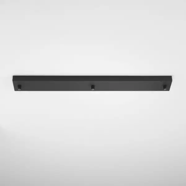 Rosace de plafond rectangulaire pour suspension PIREX à trois lumières en métal noir 65 x 8 cm – Image 2