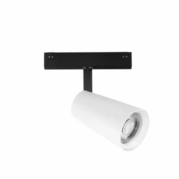 INTEC Luminaire sur rail DAVINCI 48V en aluminium blanc 20W lumière chaude 3000K (Spot LED sur rails / Éclairage intérieur LED)