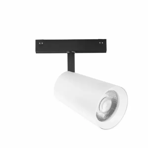 INTEC Luminaire sur rail DAVINCI 48V en aluminium blanc 30W lumière chaude 3000K (Spot LED sur rails / Éclairage intérieur LED)