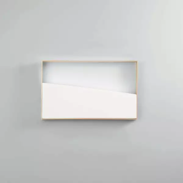 Plafonnier LED rectangulaire ALBA en métal doré et blanc avec CCT 40 x 25 cm – Image 2