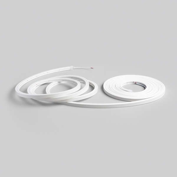 Bande néon flex 2 supports inclus/m 24V 12W/m 95lm/m 3000K IP65 10x10 mm – Image 2