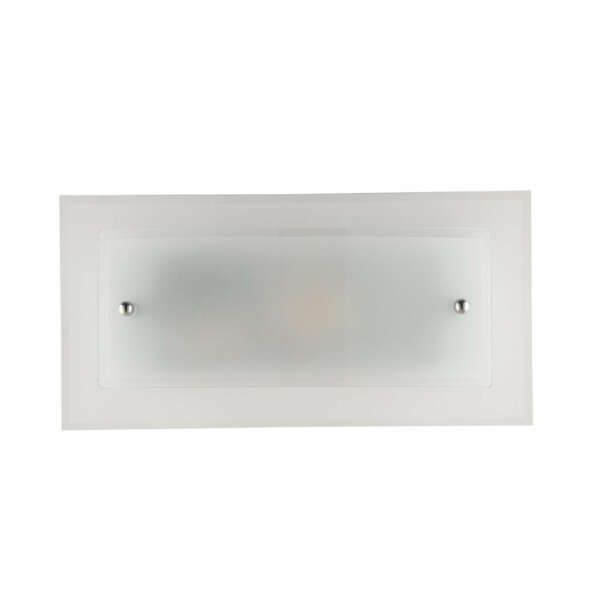 LUCE AMBIENTE E DESIGN Applique Dritta CURVA en verre blanc 30 x 15 cm (Applique murale / Éclairage intérieur LED)
