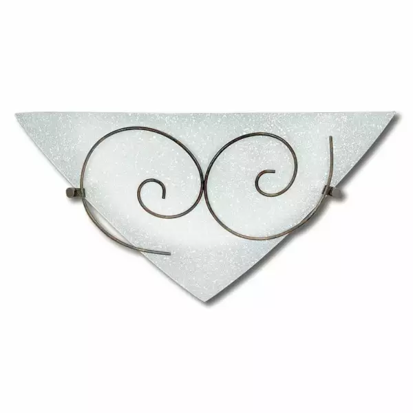 LUCE AMBIENTE E DESIGN Applique ricciolo en verre blanc décor métal rouille 40 x 19 cm (Applique murale / Éclairage intérieur LED)
