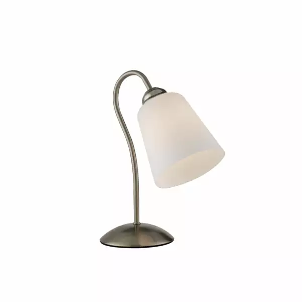 LUCE AMBIENTE E DESIGN Lampe de table 1162 en métal nickel avec diffuseur en verre (Lampes de table / Éclairage décoratif)