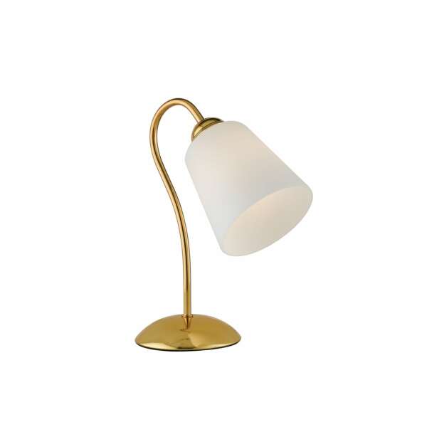 LUCE AMBIENTE E DESIGN Lampe de table 1162 en métal doré avec diffuseur en verre (Lampes de table / Éclairage décoratif)