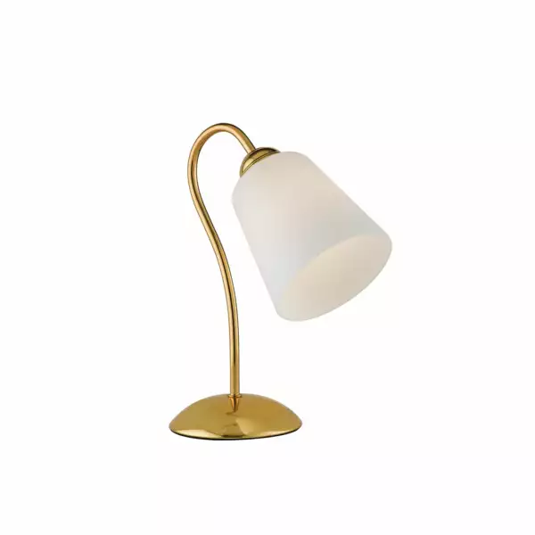 LUCE AMBIENTE E DESIGN Lampe de table 1162 en métal doré avec diffuseur en verre (Lampes de table / Éclairage décoratif)