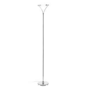 Lampadaire en métal chromé et verre