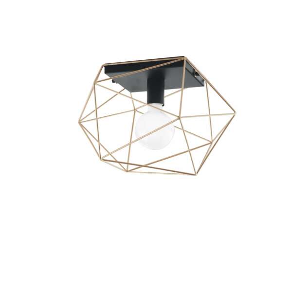 LUCE AMBIENTE E DESIGN Plafonnier ABRAXAS en métal doré 41 x 30 x 27 cm (Plafonnier / Éclairage intérieur LED)