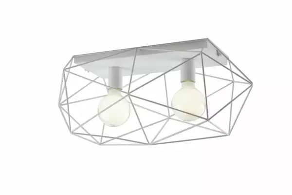 LUCE AMBIENTE E DESIGN Plafonnier ABRAXAS en métal blanc 30 x 60 x 27 cm (Plafonnier / Éclairage intérieur LED)