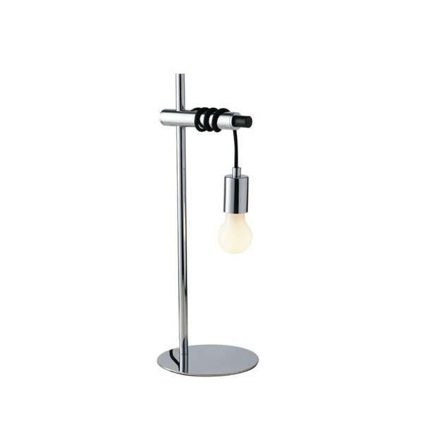 LUCE AMBIENTE E DESIGN Lampe de table ADMIRAL avec structure en métal chromé et câbles en tissu (Lampes de table / Éclairage décoratif)