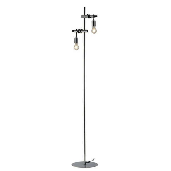 LUCE AMBIENTE E DESIGN Lampadaire ADMIRAL avec structure en métal chromé et câbles en tissu (Lampadaires / Éclairage décoratif)