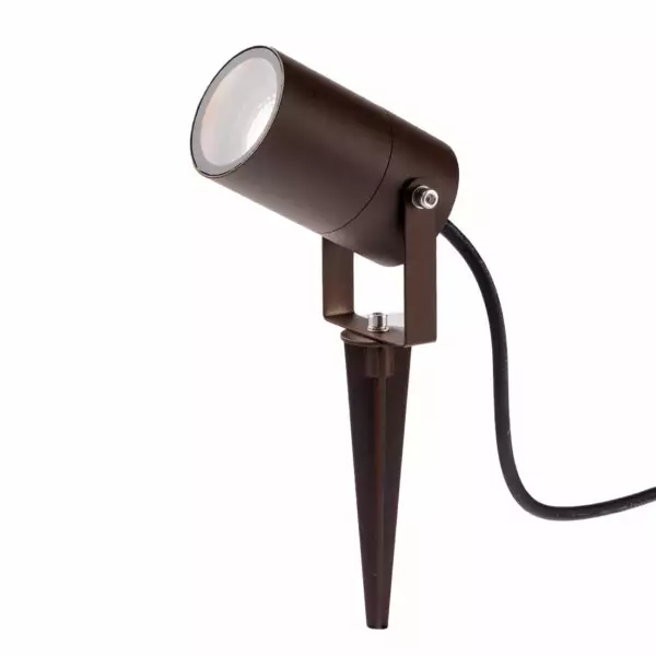 INTEC Projecteur extérieur AKRON en aluminium bronze avec piquet inclus (Projecteur LED / Éclairage extérieur LED)