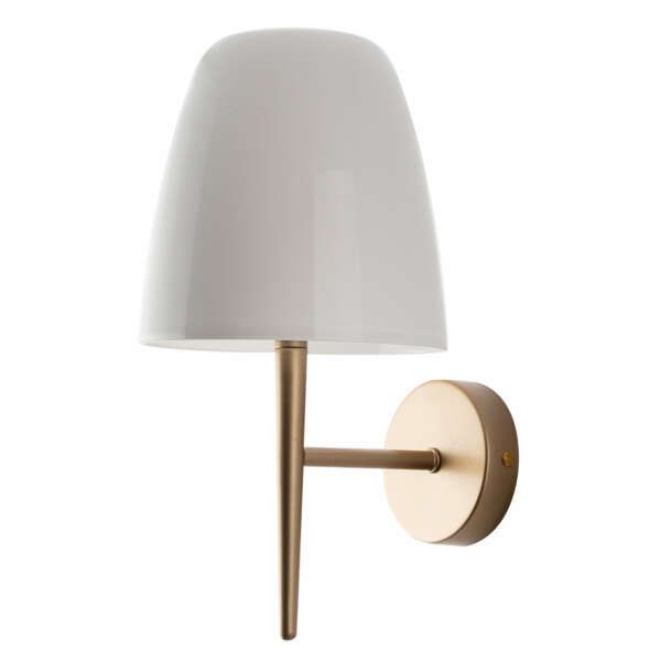 LUCE AMBIENTE E DESIGN Applique Ares avec structure en métal doré et diffuseur en verre blanc (Applique murale / Éclairage intérieur LED)