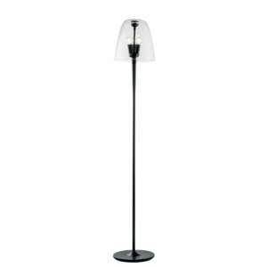 LUCE AMBIENTE E DESIGN Lampadaire ares en métal noir et diffuseur en verre transparent 165 cm (Lampadaires / Éclairage décoratif)
