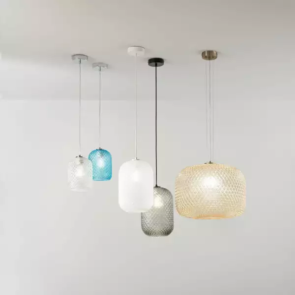 Lampe à suspension Ashford en verre blanc 150 x 15 cm – Image 2