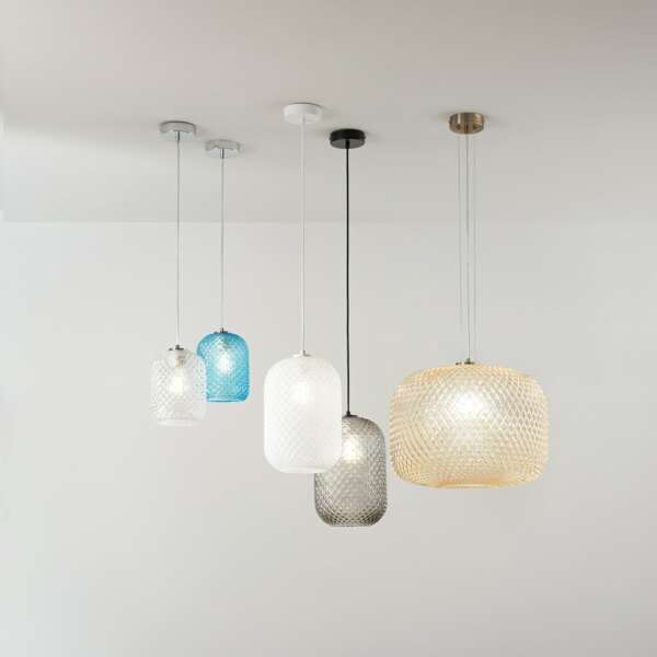 Lampe à suspension Ashford en verre gris 150 x 15 cm – Image 2