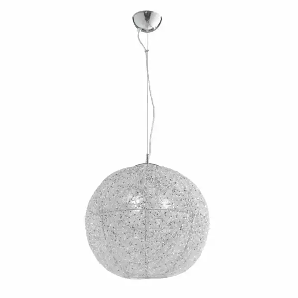 LUCE AMBIENTE E DESIGN Lampe à suspension ASTRA en aluminium chromé et cristaux 45 cm (Suspensions Design & Déco / Éclairage intérieur LED)