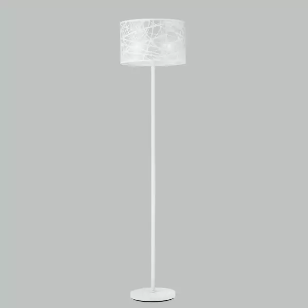 Lampadaire Batik en acier blanc avec décorations découpées au Laser – Image 2