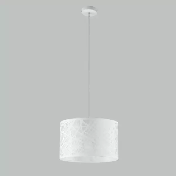 Lampe à suspension batik en acier blanc avec décorations découpées au laser 35 cm – Image 2