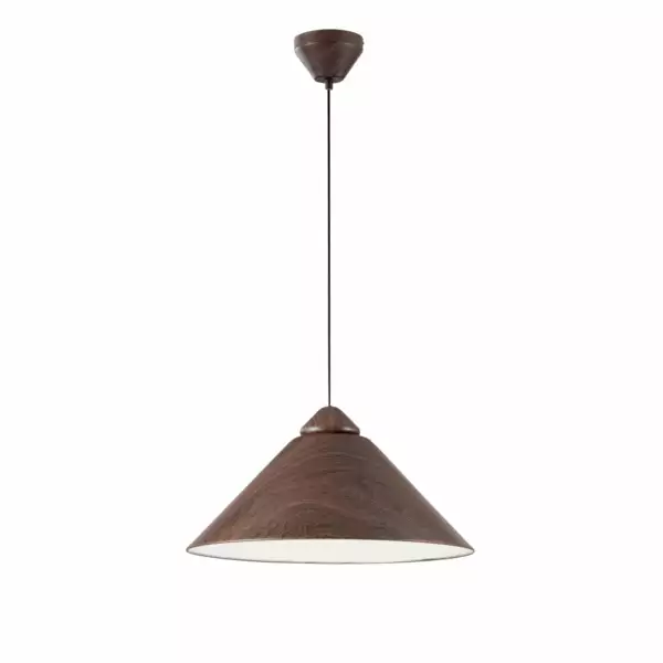 LUCE AMBIENTE E DESIGN Suspension en métal BIGBANG avec diffuseur cône en bois (Suspensions Design & Déco / Éclairage intérieur LED)