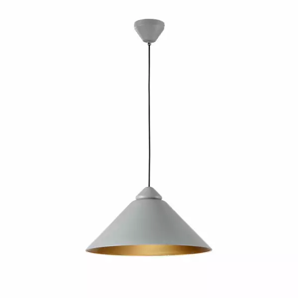 LUCE AMBIENTE E DESIGN Suspension en métal BIGBANG avec diffuseur conique gris (Suspensions Design & Déco / Éclairage intérieur LED)