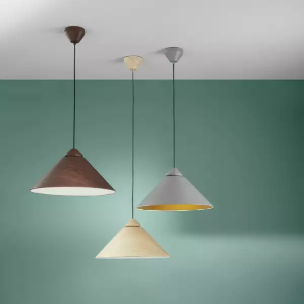 Suspension en métal BIGBANG avec diffuseur cône en bois – Image 2