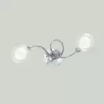 Plafonnier BLOG en Métal Chrome avec Deux Diffuseurs en Verre – Image 2