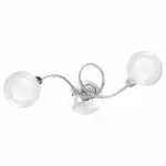 Plafonnier BLOG en Métal Chrome avec Deux Diffuseurs en Verre
