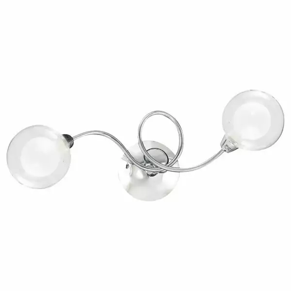 LUCE AMBIENTE E DESIGN Plafonnier BLOG en Métal Chrome avec Deux Diffuseurs en Verre (Plafonnier / Éclairage intérieur LED)