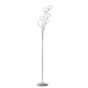 LUCE AMBIENTE E DESIGN Lampadaire blog en métal chromé avec cinq diffuseurs en verre (Lampadaires / Éclairage décoratif)