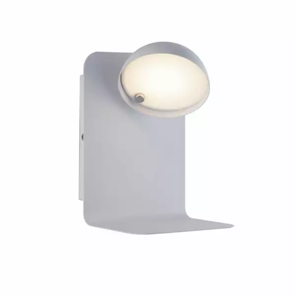 LUCE AMBIENTE E DESIGN Applique LED BOING en métal blanc avec tête orientable et prise USB (Applique murale / Éclairage intérieur LED)