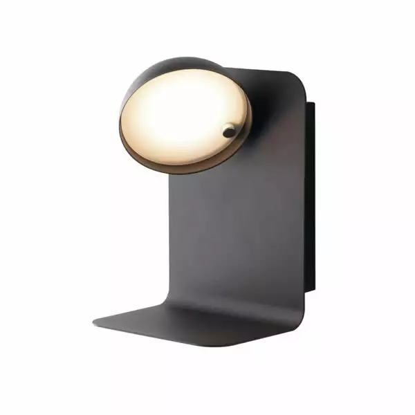 LUCE AMBIENTE E DESIGN Applique LED boing en métal noir avec tête orientable et prise USB (Applique murale / Éclairage intérieur LED)