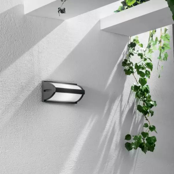 INTEC Applique d'extérieur BOSTON en aluminium anthracite avec lumière double émission (Appliques extérieures / Éclairage extérieur LED)