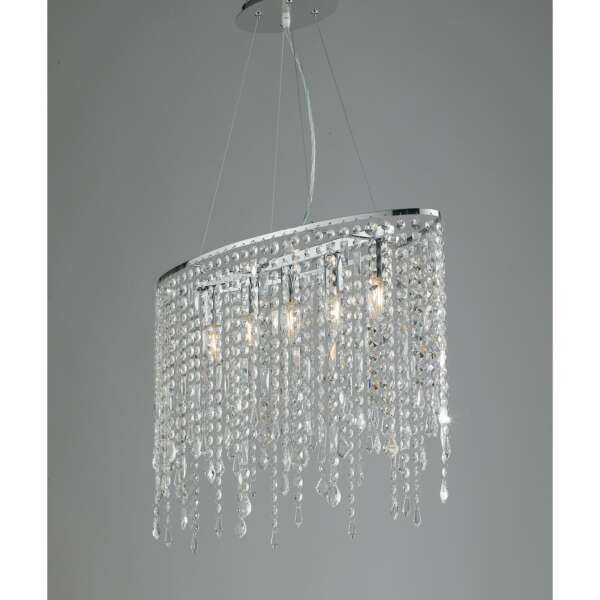 LUCE AMBIENTE E DESIGN Suspension BREEZE en métal chromé avec pampilles en cristal (Suspensions Design & Déco / Éclairage intérieur LED)