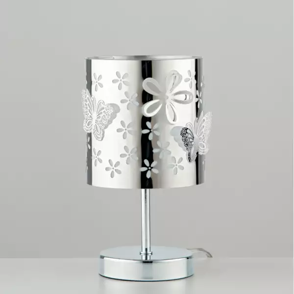 Lampe de table BUTTERFLY en acier chromé avec décoration laser – Image 2