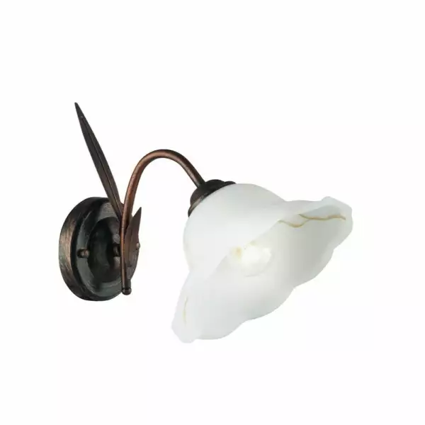 LUCE AMBIENTE E DESIGN Applique BYRON en métal effet rouille avec diffuseur en verre (Applique murale / Éclairage intérieur LED)