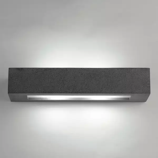 LUCE AMBIENTE E DESIGN Applique Candida en béton gris 9 x 7 x 36 cm (Applique murale / Éclairage intérieur LED)