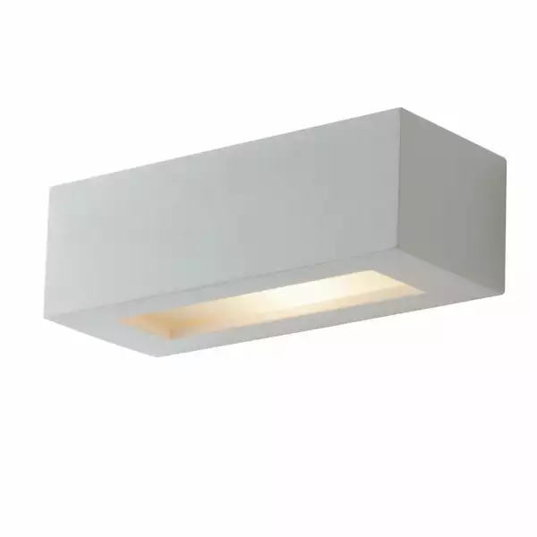 LUCE AMBIENTE E DESIGN Applique Candida en plâtre blanc à peindre 22 x 7 x 9 cm (Applique murale / Éclairage intérieur LED)