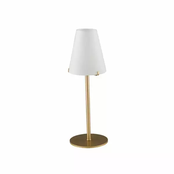 LUCE AMBIENTE E DESIGN Lampe de table CANTO en métal doré avec diffuseur en verre blanc (Lampes de table / Éclairage décoratif)